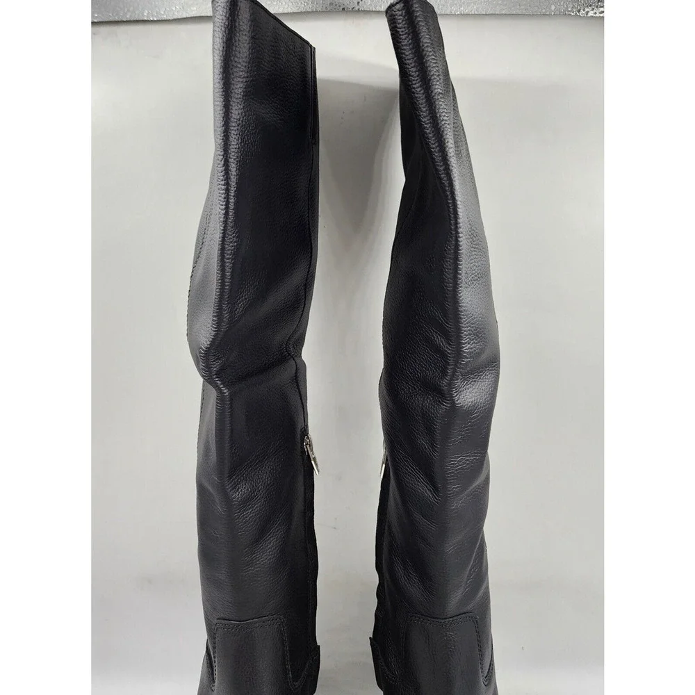 Dolce Vita Corry H2O Tall Leather Knee-High Boots Women's 8 Onyx Leather Zip - Picture 6 of 15